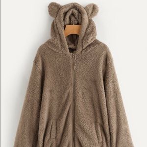 Black Bear Zip Up Hoodie